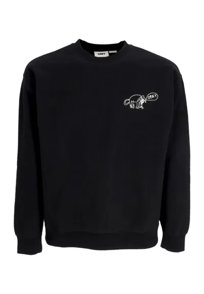 Obey Men's Crew Doodle Crew Fleece Black