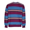 Obey Men's Crewneck Sweatshirt Ender Stripe Crew Specialty Fleece Beetroot Multi In Beetroot Multi