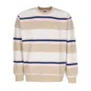 Obey Men's Crewneck Sweatshirt Ender Stripe Crew Specialty Fleece Irish Cream Multi In Irish Cream Multi