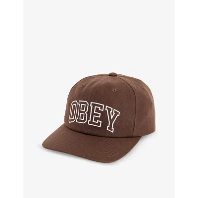 Obey Mens Dark Chocolate Embroidered Canvas Baseball Cap