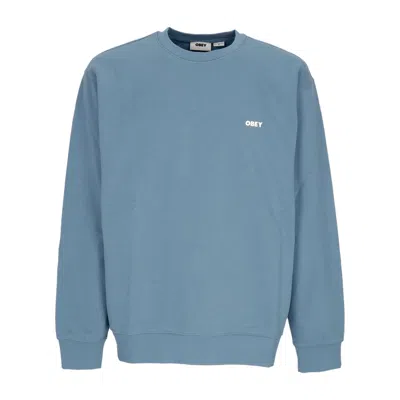 Obey Men's Lightweight Crewneck Sweatshirt Bold Box Fit Premium Crew Fleece Coronet Blue