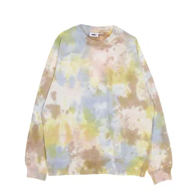 Obey Men's Lightweight Crewneck Sweatshirt Mini Bold Recycled Tie Dye Crew Specialty Fleece Toffee Multi