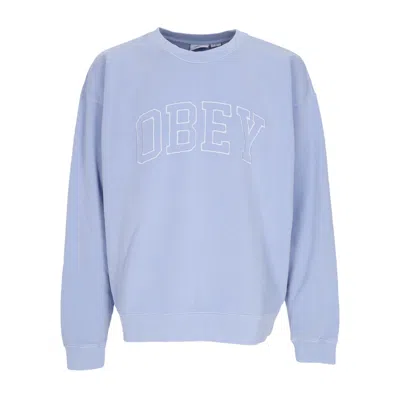 Obey Men's Lightweight Crewneck Sweatshirt Pigment Collegiate Extra Heavy Crew Fleece Pigment Hydrangea