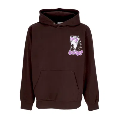 Obey Men's Lightweight Hooded Sweatshirt Peace Eyes Box Fit Premium Hoodie Java Brown
