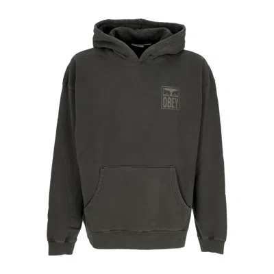 Obey Men's Lightweight Hoodie Pigment Eyes Icon Extra Heavy Hoodie Pigment Pirate Black