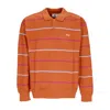 Obey Men's Long Sleeve Polo Complete Polo Sweatshirt Specialty Fleece Bombay Brown Multi In Bombay Brown Multi