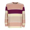Obey Men's Long Sleeve T-shirt Nationale Stripe L/s Tee Italian Clay Multi In Multi
