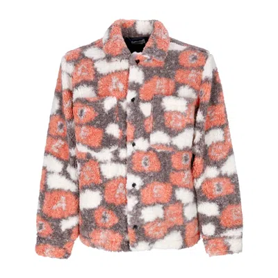 Obey Men's Romie Sherpa Jacket Orange Oxide Multi