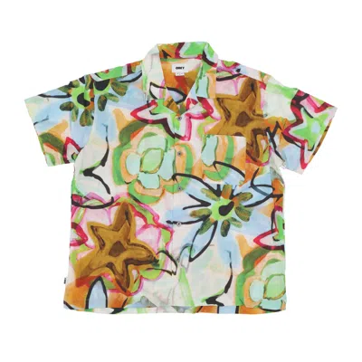 Obey Men's Short Sleeve Shirt Requiem Woven Shirt Golden Brown Multi
