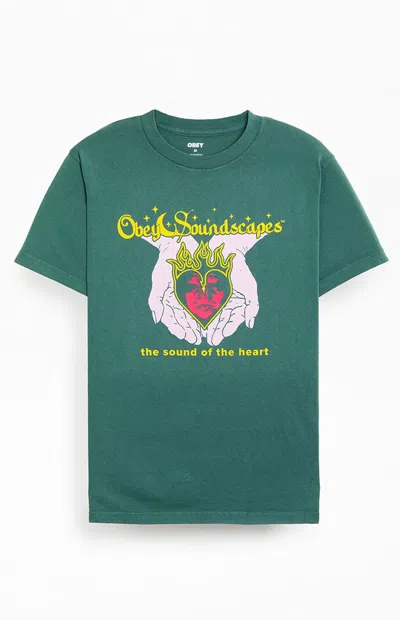 Obey Men's Soundscapes T-shirt In Green