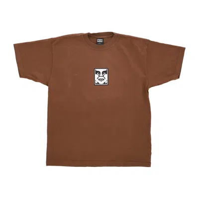 Obey Men's T-shirt Icon Heavyweight Tee Silt In Brown