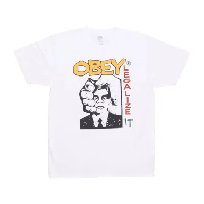 Obey Men's T-shirt Legalize It Classic Pigment Tee Pigment Vintage White