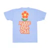 Obey Men's T-shirt Make Art Not War Flower Pigment Tee Pigment Hydrangea In Blue
