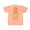 Obey Men's T-shirt Make Art Not War Flower Pigment Tee Pigment Peach Parfait In Pink