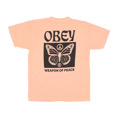 Obey Men's T-shirt Weapon Of Peace Pigment Classic Tee Pigment Peach Parfait