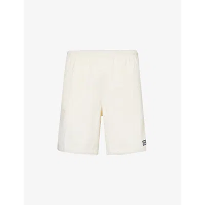 Obey Mens Unbleached Easy Relaxed Brand-patch Cotton Shorts