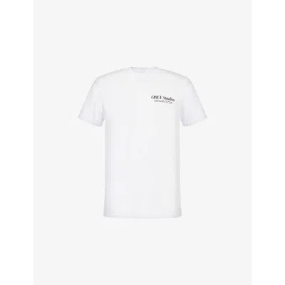 Obey Mens White Food For Your Mind Cotton-jersey T-shirt