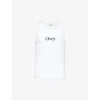 OBEY OBEY MEN'S WHITE ROSEMONT EMBROIDERED STRETCH-COTTON TOP