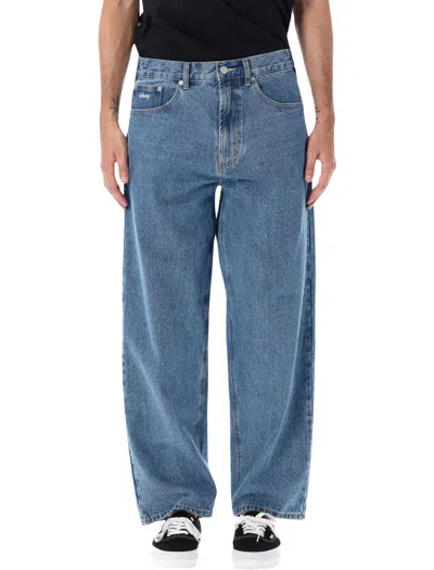 Obey Men's Wide-leg Jeans In Light Indigo Classic