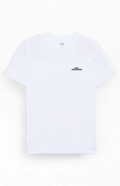 Obey Men's Worldwide Short Sleeve T-shirt In White