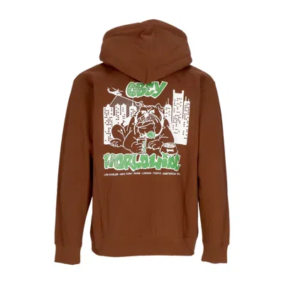 Obey Men's Zip Hoodie City Watch Dog Premium Zip Hooded Fleece Sepia