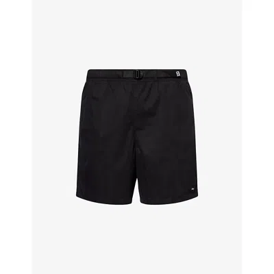 Obey Mens Black Faded Wash Easy Gravel Trail Brand-patch Cotton Shorts Xl