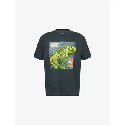 Obey Mens Graphic-print Regular-fit Cotton T-shirt Black