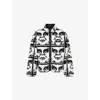 Obey Mens Black Multi Repeated Icon Sherpa Jacket In Black
