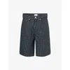 Obey Mens Black Plaid Baggy Denim Shorts In Black