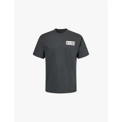 Obey Mens Black Propaganda Graphic-print Cotton T-shirt