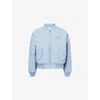 Obey Mens Studios Ma1 Puffer Bomber Jacket Blue Grey In Blue