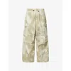 Obey Mens Giant Cargo Cotton-blend Trousers Brushed Camo In Neutral