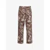 Obey Mens Fence Camo Multi Classic Baggy-fit Camouflage-print Denim Jeans In Brown