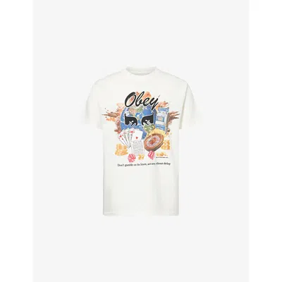 Obey Mens  Act Now Short-sleeve Cotton T-shirt In White