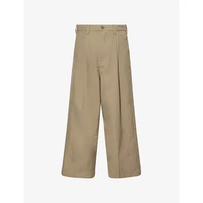 Obey Mens Mermaid Oliver Pleated Straight-leg Woven Trousers