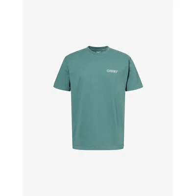 Obey Mens Pigment Rainforest Ripple Graphic-print Cotton T-shirt In Green