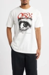 Obey Mid Nite Crisis Cotton Graphic T-shirt In White