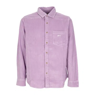 Obey Miles Men's Long Sleeve Shirt L/s Woven Purple Rose