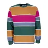Obey Nationale Stripe Men's Long Sleeve T-shirt L/s Tee Dark Cedar Multi In Multi