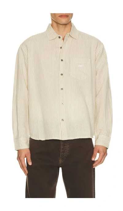 Obey Nelson Woven Shirt In Neutral