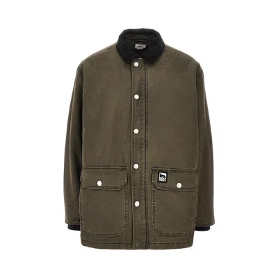 Obey 'norton' Padded Cotton Jacket In Green