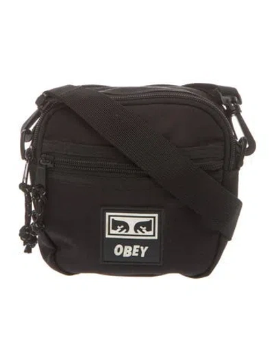 Pre-owned Obey Nylon Crossbody Bag In Black