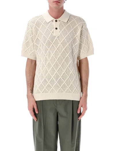 Obey Eryk Textured Knit Polo In Neutral