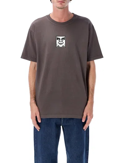 Obey Icon Face Pigment Dyed Heavyweight T-shirt In Gray