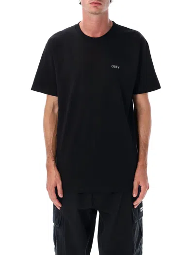 Obey Peace & Justice Cotton T-shirt In Black