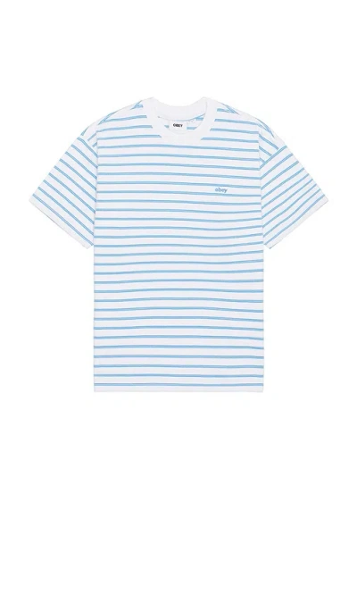 Obey Observe Jacquard Relaxed Tee In Blue