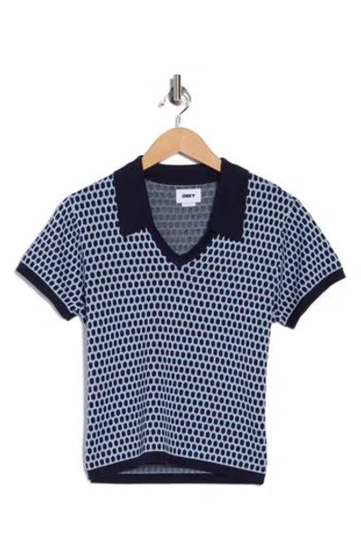 Obey Ogla Polo Sweater In Blue