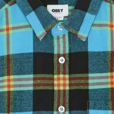 Obey Orchard Men's Long Sleeve Shirt L/s Woven Aqua Multi