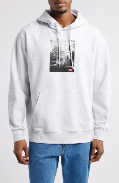 Obey Osaka Photo Fleece Graphic Hoodie In Ash Grey