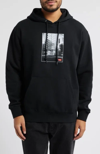 Obey Osaka Photo Fleece Graphic Hoodie In Black